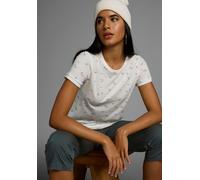 T-Shirt KANGAROOS, Damen, Gr. 36/38, bunt (weiß, bunt), Single Jersey, Obermaterial: 50% Baumwolle, 50% Modal, bedruckt, gemustert, mehrfarbig, Basic hüftlang, Rundhals, Shirts T-Shirt, mit Print (525