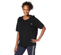 T-Shirt KANGAROOS, Damen, Gr. 44/46, schwarz, Obermaterial: 56% Baumwolle, 38% Viskose, 6% Elasthan, unifarben, lässig geschnitten hüftbedeckend, ohne Ausschnitt, Shirts T-Shirt, Kurzarm, lässige Pass