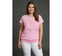 T-Shirt KANGAROOS, Damen, Gr. 48/50, bonbon, Jersey, Obermaterial: 60% Baumwolle, 40% Polyester, figurumspielend, Rundhals, angeschnitten abgesteppt, Shirts T-Shirt, Figurumspielende Passform, breiter