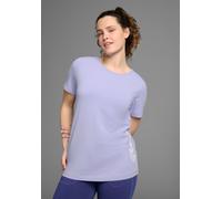 T-Shirt KANGAROOS, Damen, Gr. 48/50, lila (lavendel), Obermaterial: 95% Baumwolle, 5% Elasthan, figurumspielend hüftbedeckend, Rundhals, Shirts T-Shirt, Kurzarm, casual, unifarben, große Größen (70207