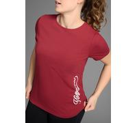 T-Shirt KANGAROOS, Damen, Gr. 48/50, rot (weinrot), Obermaterial: 95% Baumwolle, 5% Elasthan, figurumspielend hüftbedeckend, Rundhals, Shirts T-Shirt, Kurzarm, casual, unifarben, große Größen (7044671