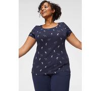 T-Shirt KANGAROOS, Damen, Gr. 52/54, blau (marine), Rippware, Obermaterial: 100% Baumwolle, unifarben, sehr figurbetont hüftbedeckend, Rundhals, eingesetzt Rippbündchen, Shirts T-Shirt, kurzärmelig, s