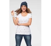 T-Shirt KANGAROOS, Damen, Gr. 52/54, weiß, Rippware, Obermaterial: 100% Baumwolle, bedruckt, sehr figurbetont hüftbedeckend, Rundhals, eingesetzt Rippbündchen, Shirts T-Shirt, kurzärmelig, sehr figurb