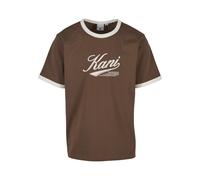 Karl Kani T-Shirt mit Label-Print und Rundhalsausschnitt in Mittelbraun, Größe S