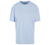 T-Shirt KARL KANI "Karl Kani Damen", Damen, Gr. XXS, lightblau, 100% Baumwolle, gestreift, oversize, Rundhals, Shirts T-Shirt (88356727-XXS) lightblau