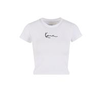 T-Shirt KARL KANI "Karl Kani Damen KKWQ22002WHT KK Small Signature Short Tee", Damen, Gr. XXS, weiß, 95% Baumwolle, 5% Elasthan, bedruckt, normal, Rundhals, Shirts T-Shirt (79924109-XXS) weiß