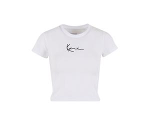 T-Shirt KARL KANI "Karl Kani Damen KKWQ22002WHT KK Small Signature Short Tee", Damen, Gr. XXS, weiß, 95% Baumwolle, 5% Elasthan, bedruckt, normal, Rundhals, Shirts T-Shirt (79924109-XXS) weiß