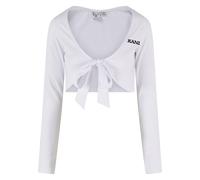 T-Shirt KARL KANI "Karl Kani Damen KW241-045-1 Karl Kani Chest Retro Knot Bolero", Damen, Gr. S, weiß, 95% Baumwolle, 5% Elasthan, slim fit, Balconnet, Shirts T-Shirt (95762530-S) weiß