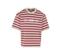 T-Shirt KARL KANI "Karl Kani Heritage 89 Stripe Boxy T-Shirt", Herren, Gr. S, rot (sanftes weiß, rot, olive), 100% Baumwolle, gestreift, oversize, Rundhals, Shirts T-Shirt (81200932-S) sanftes weiß, r