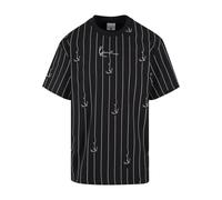 Karl Kani Small Signature Logo Prinstripe T-Shirts in Gr. M in Schwarz