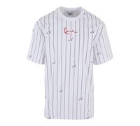 Karl Kani Small Signature Logo Prinstripe T-Shirts in Gr. M in Weiß