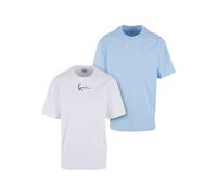 Karl Kani Herren KM242-045-2 Small Signature Essential Tee 2 Pack Light Blue/White, S