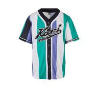 Karl Kani Baseball Shirt Varsity Striped green/whi/purple XS