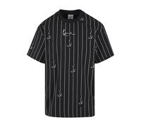 T-Shirt KARL KANI "Karl Kani Herren", Herren, Gr. XS, schwarz, weiß, 100% Baumwolle, gestreift, loose fit, Rundhals, Shirts T-Shirt (53475322-XS) schwarz, weiß