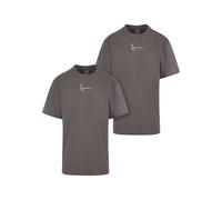 T-Shirt KARL KANI "Karl Kani Herren Karl Kani Small Signature Essential Tee 2-Pack", Herren, Gr. S, grau (anthrazit), 100% Baumwolle, oversize, Rundhals, Shirts T-Shirt (16443444-S) anthrazit