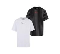 Karl Kani Herren KM222-101-1 KK 2-Pack Pinstripe + Essential Tee XL Black/White