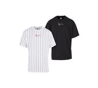 Karl Kani Herren KM222-101-2 KK 2-Pack Pinstripe + Essential Tee White/Black, XL