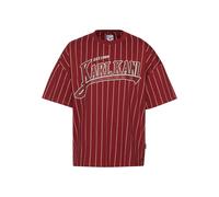 T-Shirt KARL KANI "Karl Kani Herren KM234-001-1 KK Trekking Boxy Pinstripe Tee", Damen, Gr. S, schwarzrot, cream, 100% Baumwolle, gestreift, normal, Rundhals, Shirts T-Shirt (46874203-S) schwarzrot, c