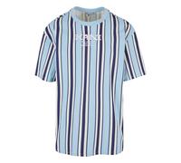 Karl Kani Herren KM241-034-2 Retro Striped Tee Light Blue/Navy/Offwhite, S