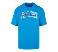 T-Shirt KARL KANI "Karl Kani Herren KM242-001-2 Karl Kani Serif Originator Tee", Damen, Gr. S, aqua, 100% Baumwolle, bedruckt, loose fit, Rundhals, Shirts T-Shirt (21023864-S) aqua