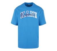 T-Shirt KARL KANI "Karl Kani Herren KM242-001-2 Karl Kani Serif Originator Tee", Damen, Gr. S, aqua, 100% Baumwolle, bedruckt, loose fit, Rundhals, Shirts T-Shirt (21023864-S) aqua