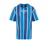 T-Shirt KARL KANI "Karl Kani Herren KM242-005-1 Karl Kani Retro Washed Stripe Tee", Damen, Gr. S, aqua, navy, weiß, 100% Baumwolle, mehrfarbig, relaxed fit, Rundhals, Shirts T-Shirt (97008036-S) aqua,