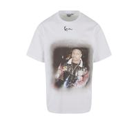 T-Shirt KARL KANI "Karl Kani Herren KU242-007-1 Tiny Signature Print Tee", Herren, Gr. XS, weiß, 100% Baumwolle, bedruckt, loose fit, Rundhals, Shirts T-Shirt (67374856-XS) weiß