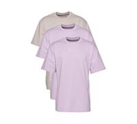 T-Shirt KARL KANI "Karl Kani Herren Small Signature 3-Pack Essential Tee", Damen, Gr. XL, light grau, lila, 100% Baumwolle, unifarben, normal, Rundhals, Shirts T-Shirt (70063838-XL) light grau, lila