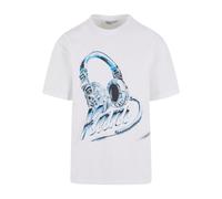 T-Shirt KARL KANI "Karl Kani Kani Headphone Print T-Shirt", Damen, Gr. M, weiß, 100% Baumwolle, bedruckt, oversize, Rundhals, Shirts T-Shirt (25820968-M) weiß
