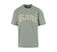 T-Shirt KARL KANI "Karl Kani Kani Paisley Letter T-Shirt", Herren, Gr. M, grün, 100% Baumwolle, bedruckt, normal, Rundhals, Shirts T-Shirt (69011046-M)