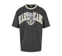 T-Shirt KARL KANI "Karl Kani Karl Kani OG Eagle Print Tee", Herren, Gr. S, grau (anthrazit, lightsand), 100% Baumwolle, bedruckt, normal, Rundhals, Shirts T-Shirt (88247310-S) anthrazit, lightsand