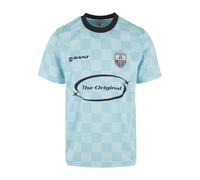 T-Shirt KARL KANI "Karl Kani Karl Kani OG Sport Star Check Trikot", Jungen, Gr. XXL, lightblau, schwarz, 100% Polyester, bedruckt, normal, Rundhals, Shirts T-Shirt (30930740-XXL) lightblau, schwarz
