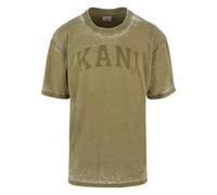 T-Shirt KARL KANI "Karl Kani Karl Kani Serif Burnout Tee", Damen, Gr. XL, olive, 60% Polyester, 40% Baumwolle, bedruckt, loose fit, Rundhals, Shirts T-Shirt (22906528-XL) olive