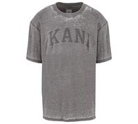 T-Shirt KARL KANI "Karl Kani Karl Kani Serif Burnout Tee", Herren, Gr. M, grau (anthrazit), 60% Polyester, 40% Baumwolle, bedruckt, loose fit, Rundhals, Shirts T-Shirt (85647069-M) anthrazit