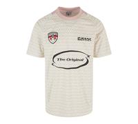 T-Shirt KARL KANI "Karl Kani Karl Kani Sport Monogram Aop Trikot", Herren, Gr. XXL, lightsand, rose, 100% Polyester, bedruckt, oversize, Rundhals, Shirts T-Shirt (90580810-XXL)