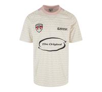 T-Shirt KARL KANI "Karl Kani Karl Kani Sport Monogram Aop Trikot", Jungen, Gr. XS, lightsand, rose, 100% Polyester, bedruckt, oversize, Rundhals, Shirts T-Shirt (90580810-XS) lightsand, rose