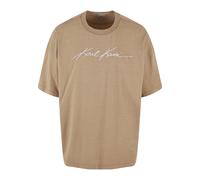 T-Shirt KARL KANI "Karl Kani KK Autograph Washed Boxy Tee", Herren, Gr. S, sand, 100% Baumwolle, bedruckt, oversize, Rundhals, Shirts T-Shirt (16840829-S) sand