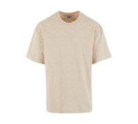 T-Shirt KARL KANI "Karl Kani Og Aop Terry Cloth T-Shirt", Damen, Gr. M, beige, 100% Baumwolle, bedruckt, oversize, Rundhals, Shirts T-Shirt (35107202-M) beige