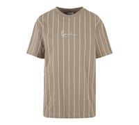 T-Shirt KARL KANI "Karl Kani Small Signature Essential Pinstripe Os Tee", Damen, Gr. S, braun, 100% Baumwolle, gestreift, normal, Rundhals, Shirts T-Shirt (58553953-S) braun