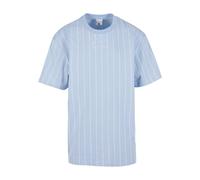 T-Shirt KARL KANI "Karl Kani Small Signature Essential Pinstripe Tee", Damen, Gr. M, lightblau, 100% Baumwolle, gestreift, normal, Rundhals, Shirts T-Shirt (30891656-M) lightblau