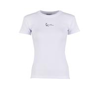 T-Shirt KARL KANI "Karl Kani Small Signature Rib T-Shirt", Damen, Gr. S, weiß, 95% Baumwolle, 5% Elasthan, bedruckt, slim fit, Rundhals, Shirts T-Shirt (57485027-S) weiß