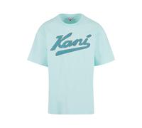 T-Shirt KARL KANI "Karl Kani Varsity Palm Print T-Shirt", Damen, Gr. L, turquoise, 100% Baumwolle, bedruckt, oversize, Rundhals, Shirts T-Shirt (36796414-L)