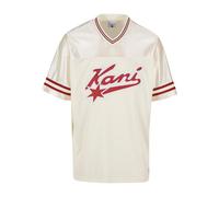 T-Shirt KARL KANI "Karl Kani Varsity Star Football Jersey", Damen, Gr. S, light sand, 100% Polyester, bedruckt, normal, Rundhals, Shirts T-Shirt (70793030-S)