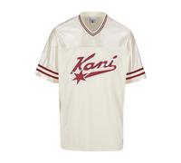 T-Shirt KARL KANI "Karl Kani Varsity Star Football Jersey", Jungen, Gr. M, light sand, 100% Polyester, bedruckt, normal, Rundhals, Shirts T-Shirt (70793030-M) light sand