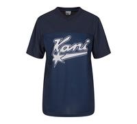 T-Shirt KARL KANI "Karl Kani Varsity Star Mesh Jersey", Damen, Gr. XS, dunkelblau, weiß, 100% Polyester, bedruckt, normal, V-Ausschnitt, Shirts T-Shirt (96102731-XS) dunkelblau, weiß