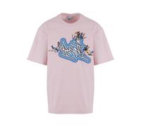 T-Shirt KARL KANI "Karl Kani Woven Signature Airbrush Amor Tee", Damen, Gr. XL, rose, blau, 100% Baumwolle, bedruckt, normal, Rundhals, Shirts T-Shirt (35187015-XL)