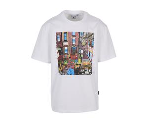 T-Shirt KARL KANI "Karl Kani Woven Signature Collaboration Oversized T-Shirt", Herren, Gr. XXL, bunt (weiß), 100% Baumwolle, bedruckt, oversize, Rundhals, Shirts T-Shirt (27872642-XXL) weiß