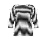 VIA APPIA DUE - T-Shirt Karree 3/4 Arm Ringel marine / ecru - Gr. - 46
