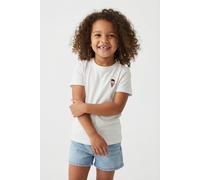 T-Shirt KIDS ONLY "KMGVEGA LIFE SS REG EMB TEE BOX JRS NOOS", Mädchen, Gr. 116, weiß (cloud dancer print:emb ice cream), Jersey, Obermaterial: 100% Baumwolle, normal, Rundhals, Shirts T-Shirt (9744345
