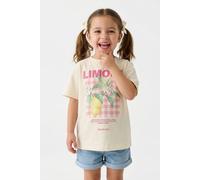 T-Shirt KIDS ONLY "KOGCARINA LIFE SS LOOSE PRINTED TOP JRS", Mädchen, Gr. 122/128, tofu print:limone, Jersey, Obermaterial: 100% Baumwolle, bedruckt, unifarben, loose fit normal, Rundhals, Shirts T-Sh